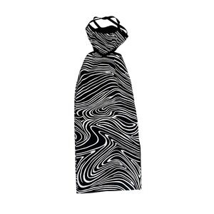 Maxi Dress Psychedelic Mod Cache Womens xxs Black White Cutout Halter Slit Gown
